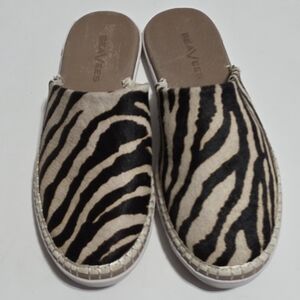 SeaVees Cowhide Lido Slide Shoes Zebra Print Sz 7